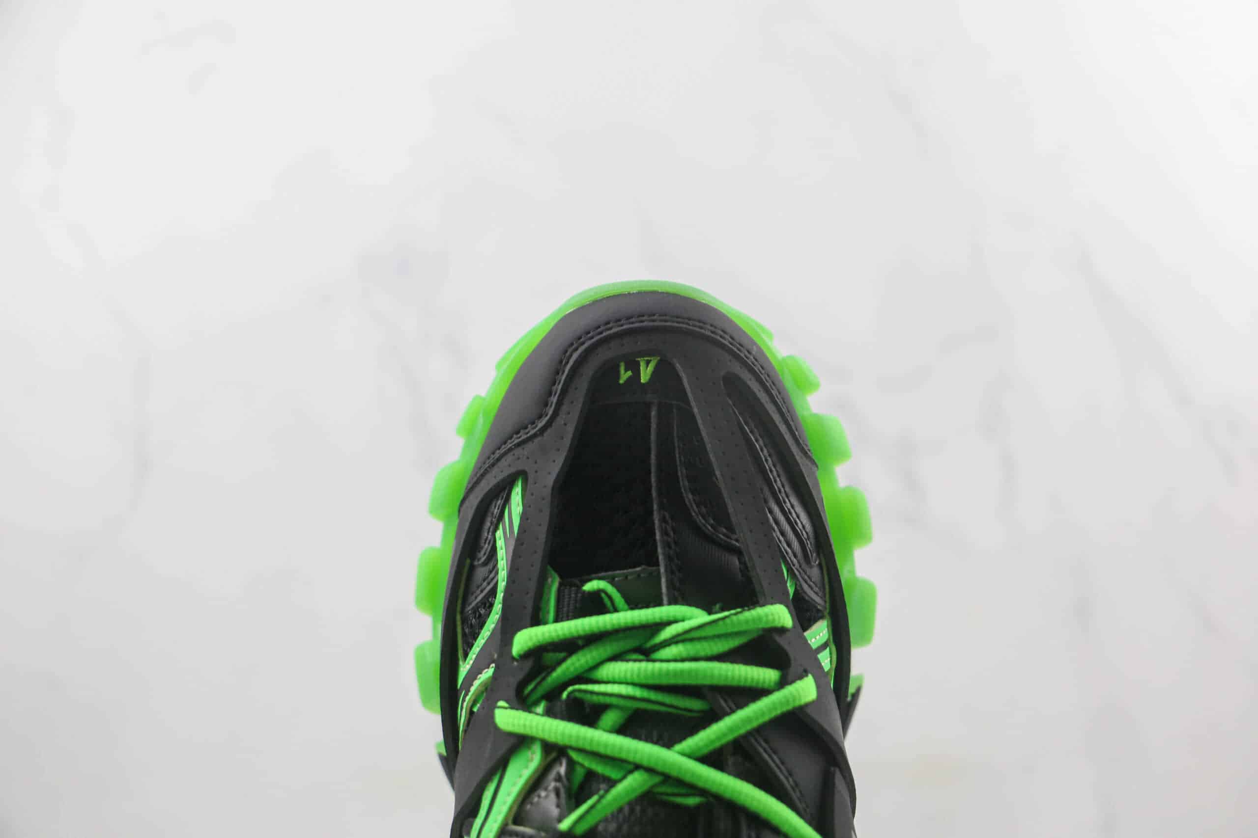 巴黎世家Balenciaga Track Mule Clear Sole Sneakers 3.0复刻三代复古老爹鞋黑绿色 - 莞产巴黎世家, 巴黎世家三代, 复古老爹鞋, Sneakers