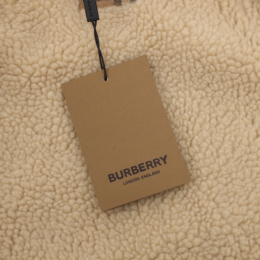 Burberry/巴宝莉 格纹羊毛衬衫棉服外套 -